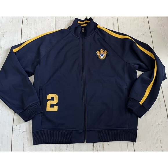 Vtg Polo Ralph Lauren Mens XL Jacket Univ Michigan #2 Blue & Gold BR - Picture 1 of 7